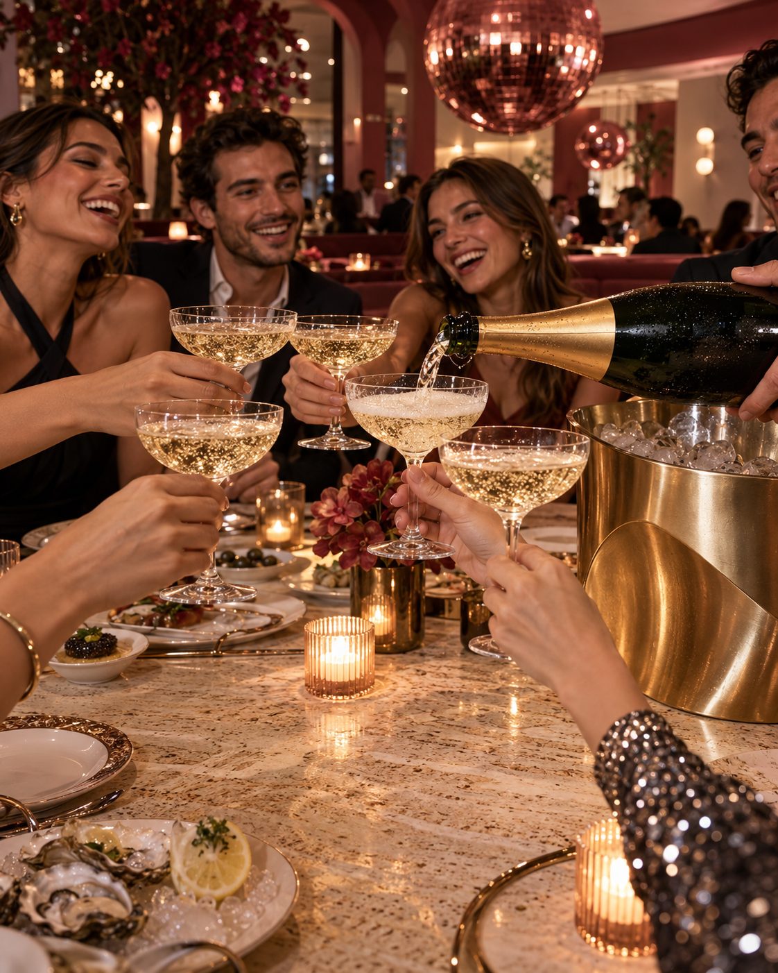 Un magnum de Champagne partagé à minuit
